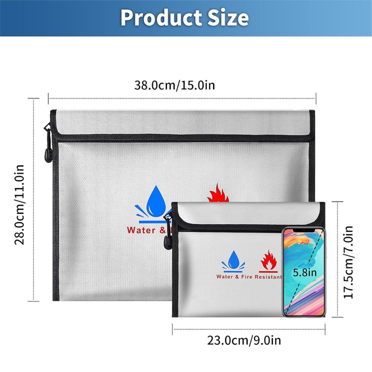 Fire Safe Document - Bolsa para Documentos Resistente al Fuego